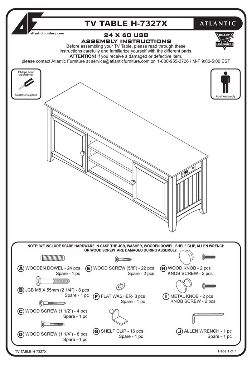 Atlantic Furniture H-7327X Assembly instructions