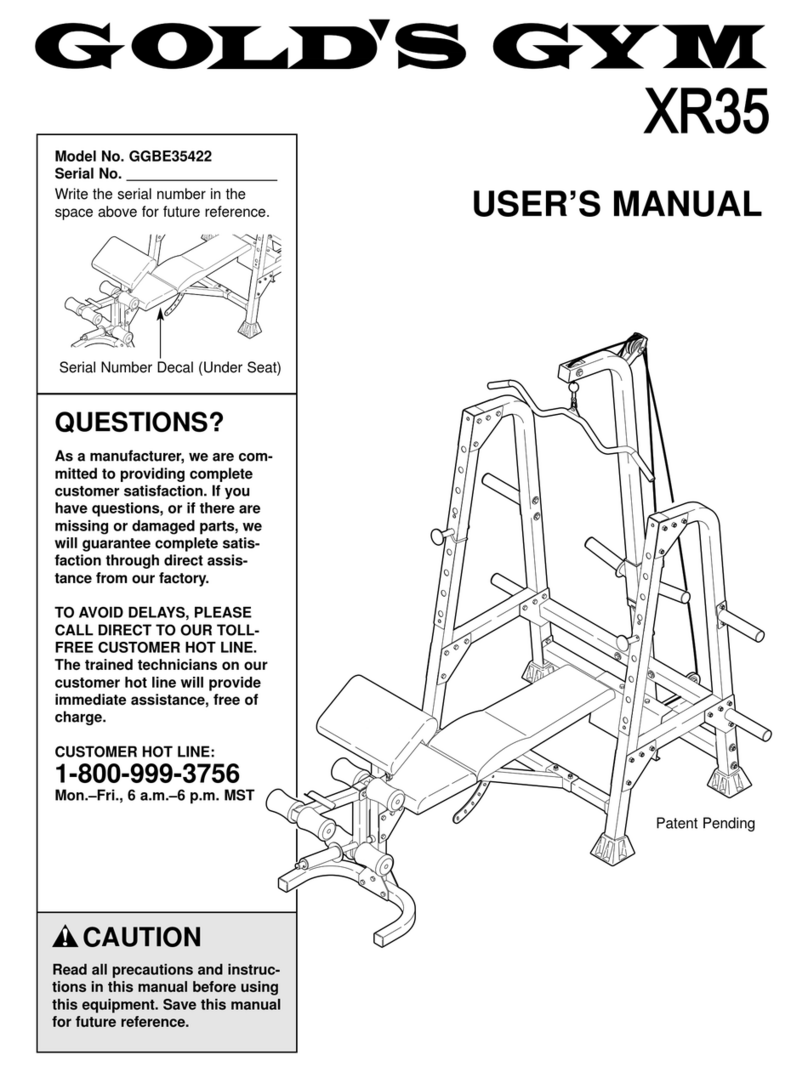 Gold's Gym XR3 User manual