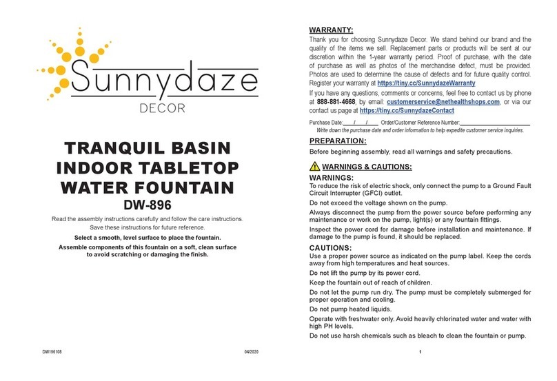 Sunnydaze Decor DW-896 User manual