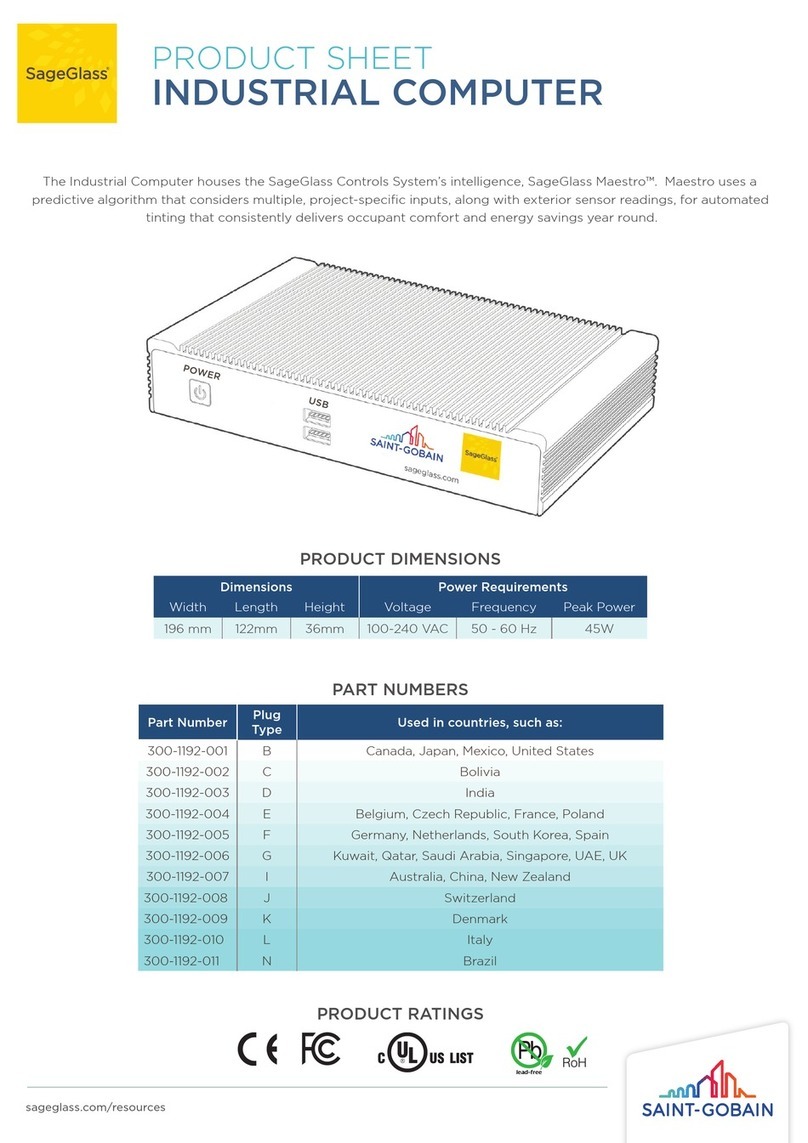 SAINT-GOBAIN SageGlass 300-1192-001 Product sheet
