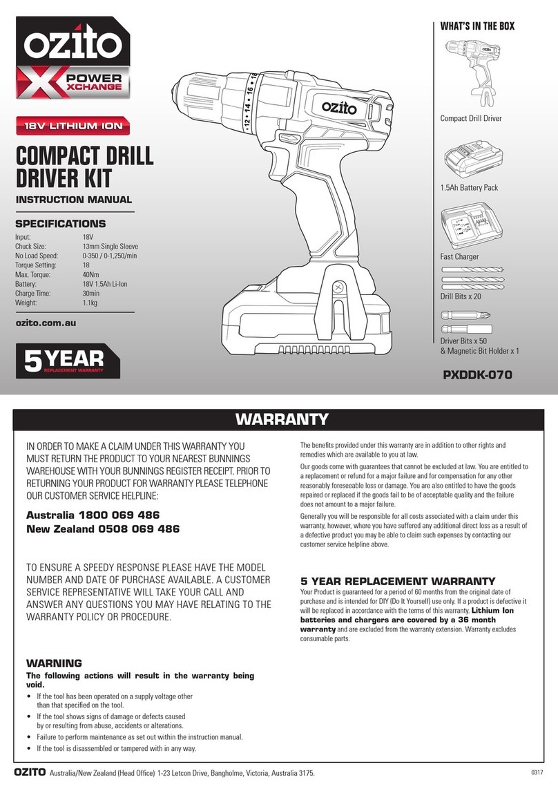 Ozito PXDDK-070 instruction manual