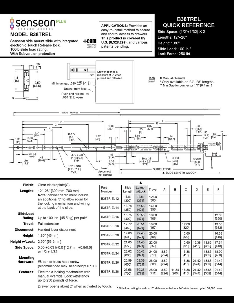 Accuride SENSEON PLUS B38TREL quick reference