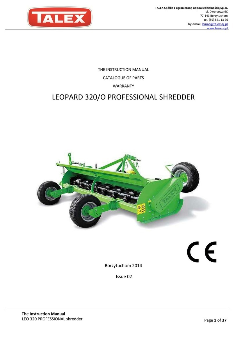 Talex LEOPARD 320/O PROFESSIONAL Instruction Manual-Catalogue of Parts-Warranty
