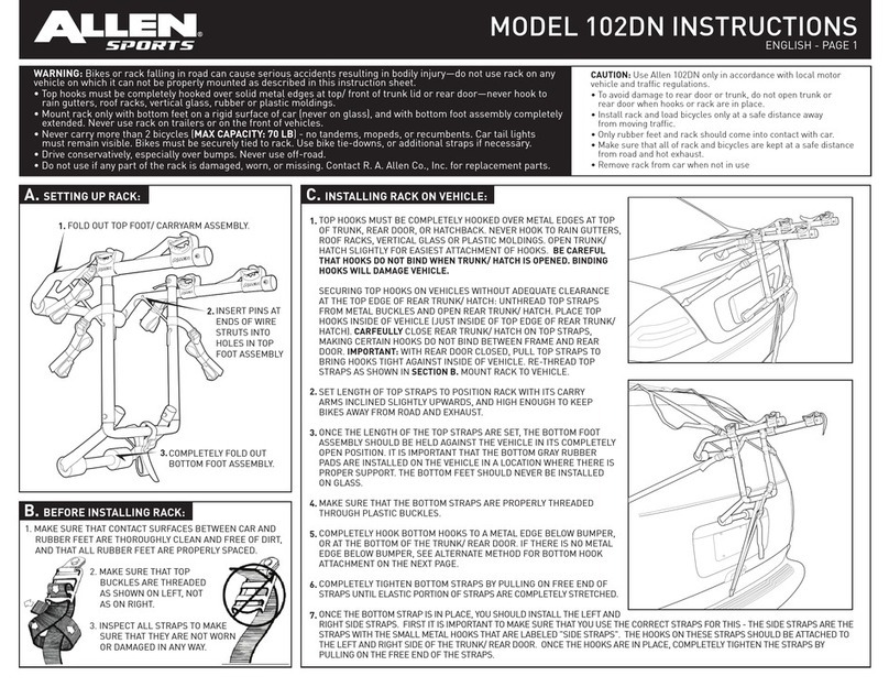 Allen Sports 102DN instructions