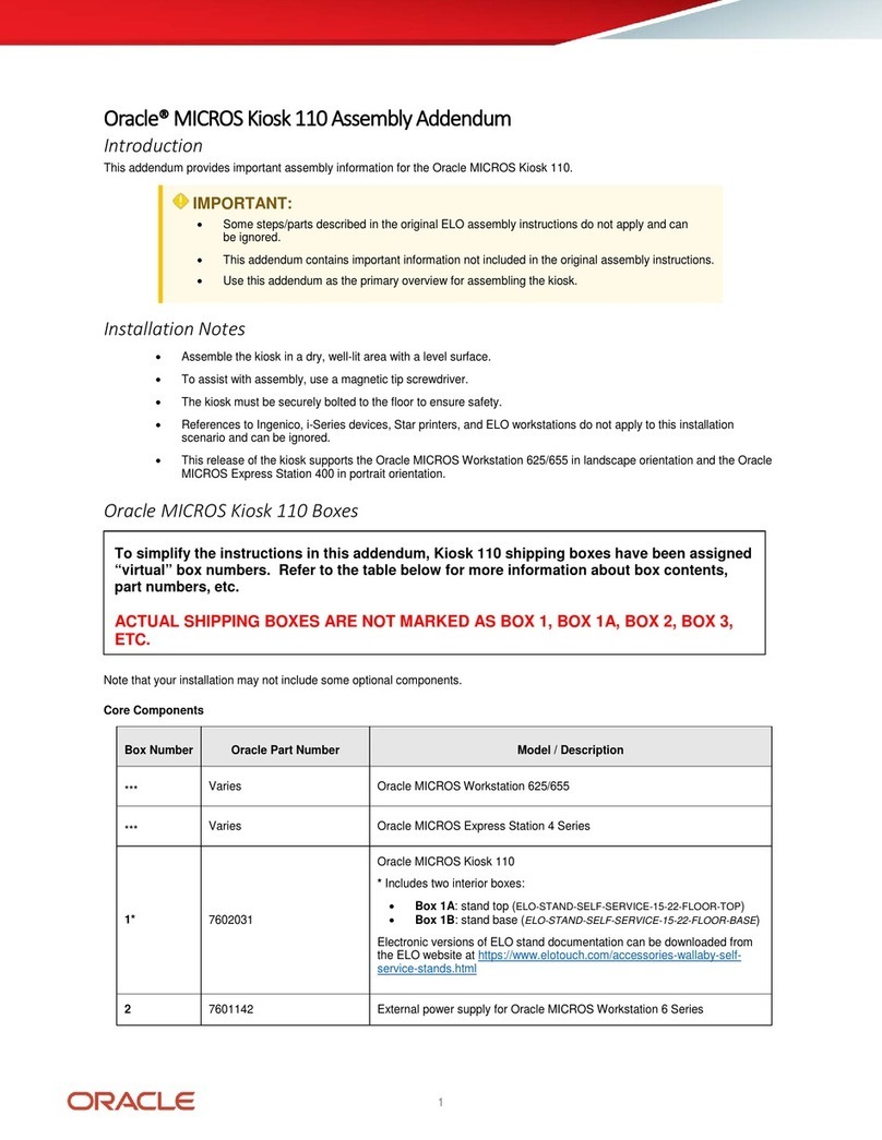 Oracle MICROS 110 User manual