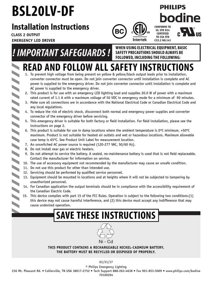 Philips Bodine BSL20LV-DF installation instructions