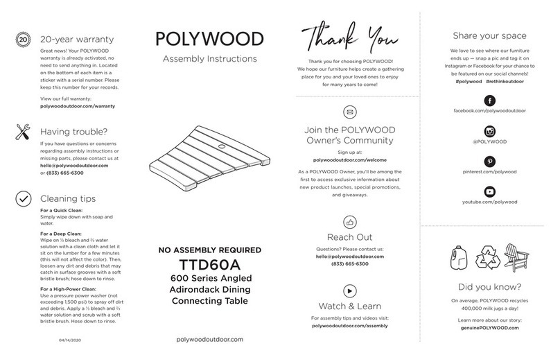 Polywood 600 Series Assembly instructions