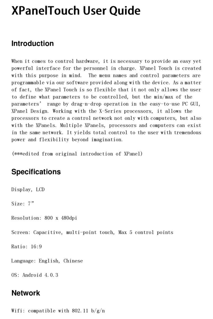 Xilica Audio Design XPanelTouch User manual