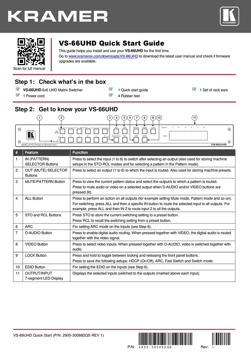 Kramer VS-66UHD quick start guide