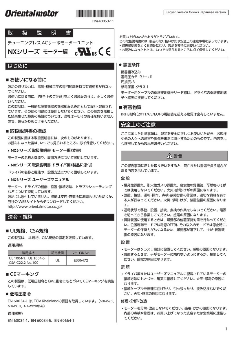 Oriental motor NX Series operating manual