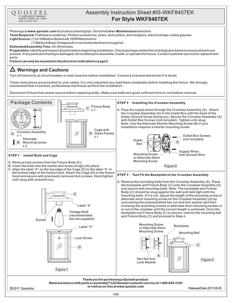 Quoizel WKF8407EK Mounting instructions