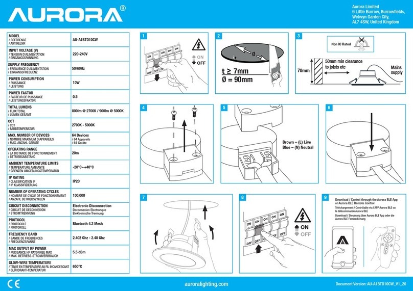 Aurora AU-A1BTD10CW quick start guide