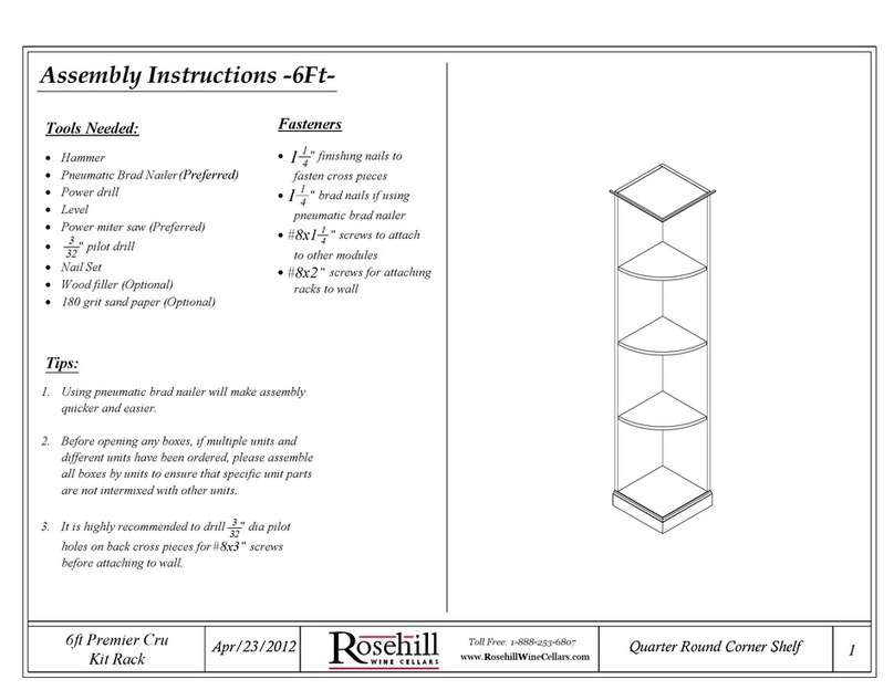 Rosehill Wine Cellars 6Ft Assembly instructions Rosehill Wine Cellars 6Ft Assembly instructions