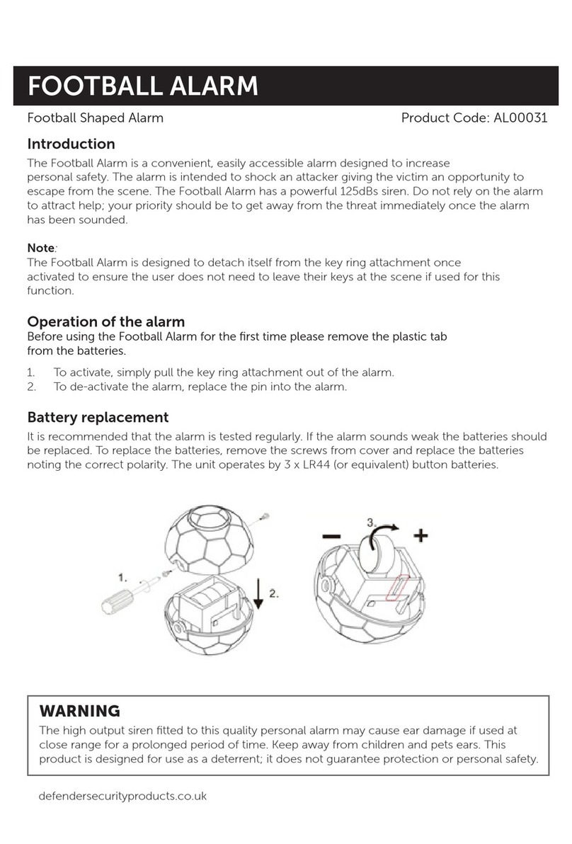Defender Security FOOTBALL ALARM manual Defender Security FOOTBALL ALARM manual
