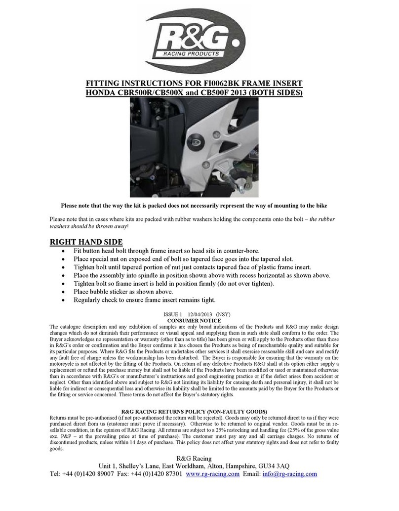 R&G FI0062BK User manual