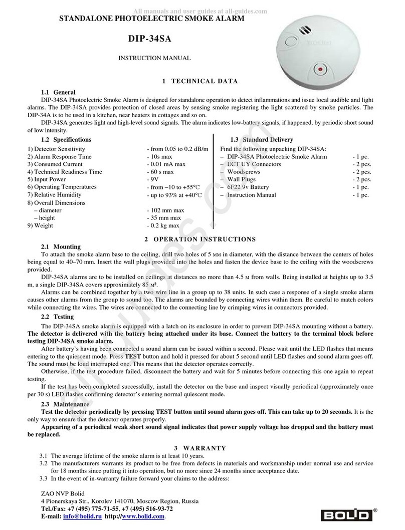 bolid DIP-34SA instruction manual