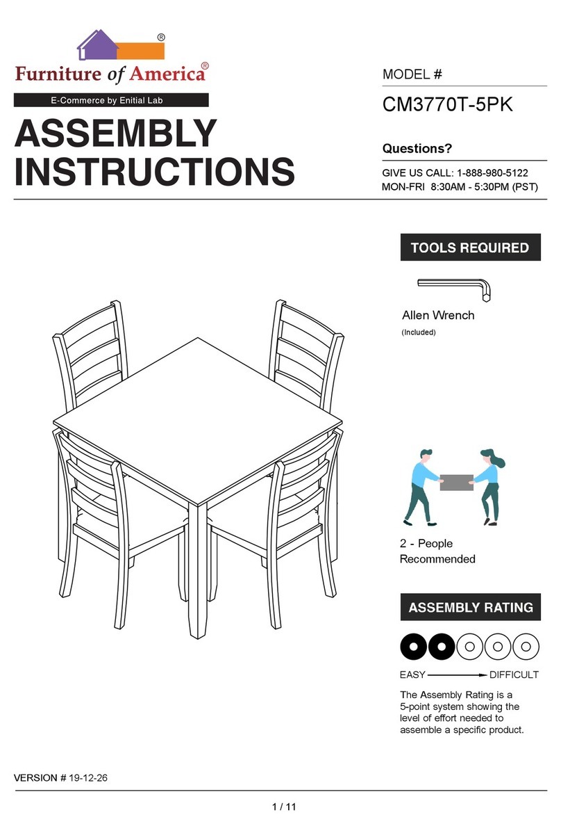 Furniture of America CM3770T-5PK Assembly instructions