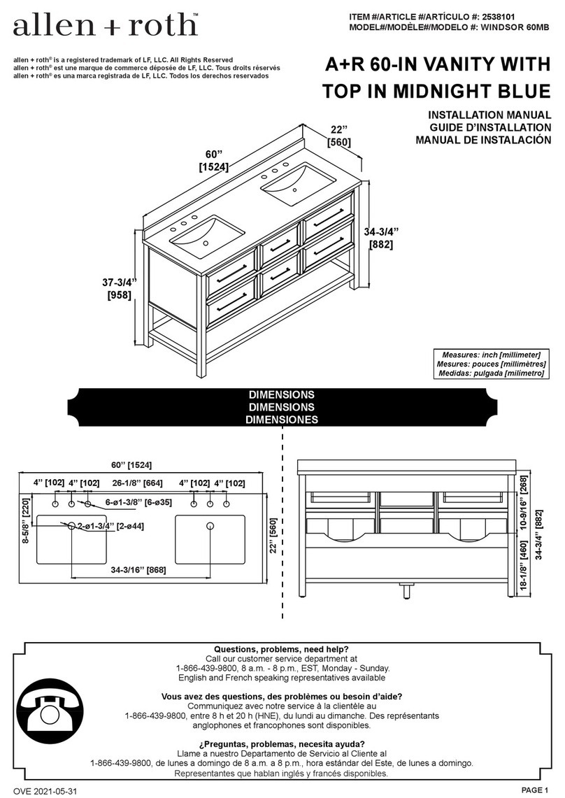 Allen + Roth WINDSOR 60MB User manual Allen + Roth WINDSOR 60MB User manual