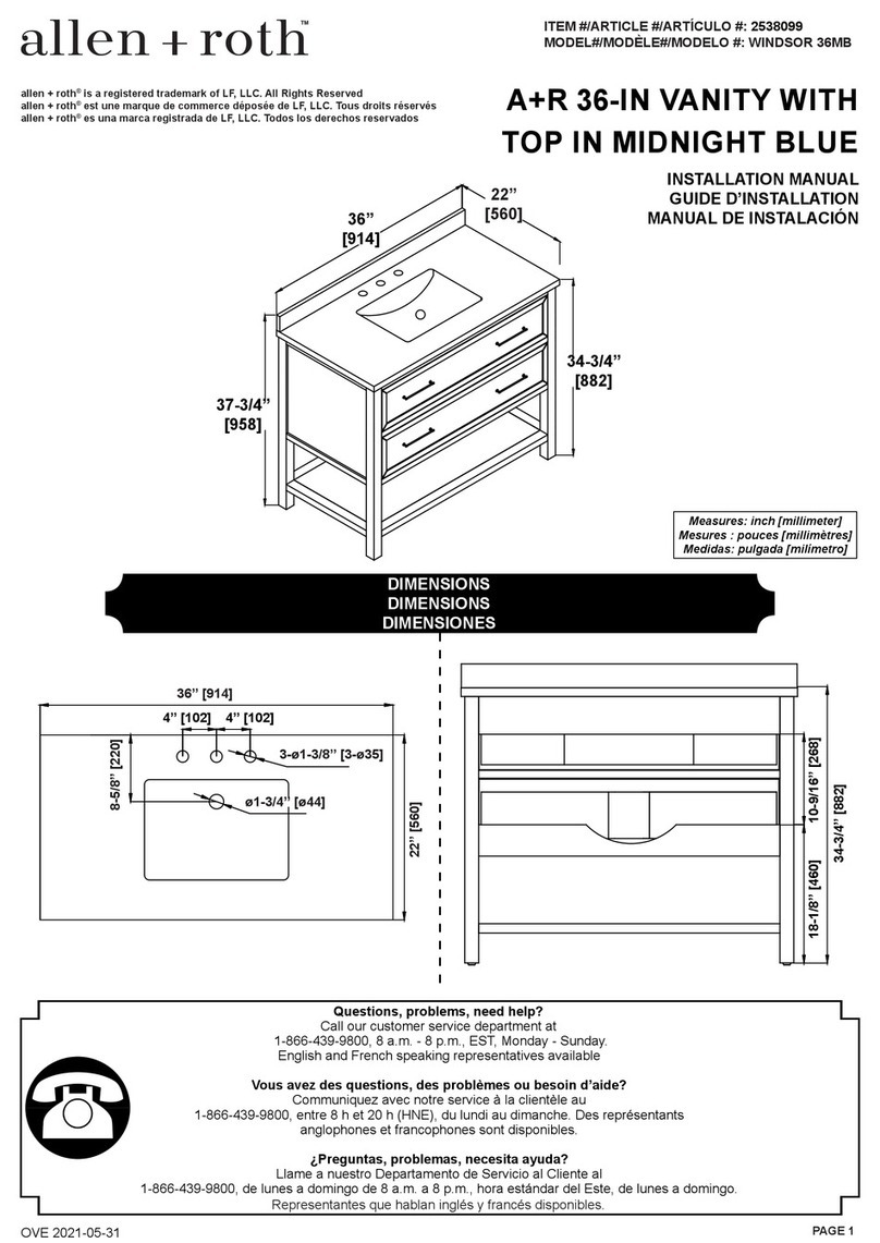 Allen + Roth WINDSOR 36MB installation manual