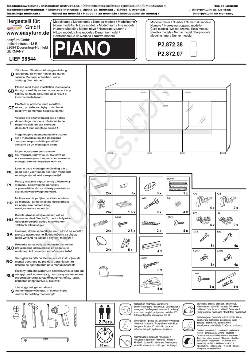 easyfurn PIANO P2.872.38 installation instructions