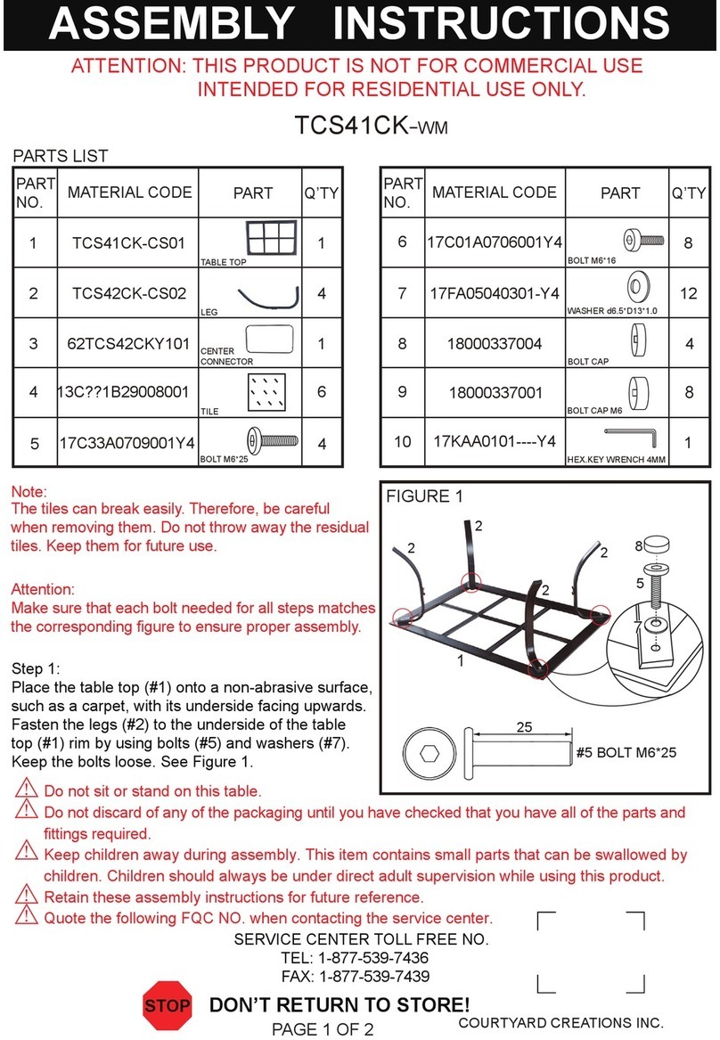 Courtyard Creations TCS41CK-WM Assembly instructions Courtyard Creations TCS41CK-WM Assembly instructions