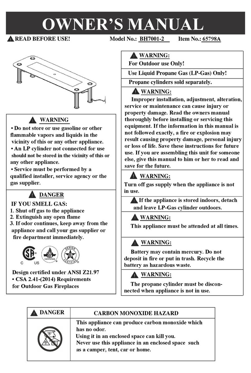 BOND MANUFACTURING BH7001-2 owner's manual