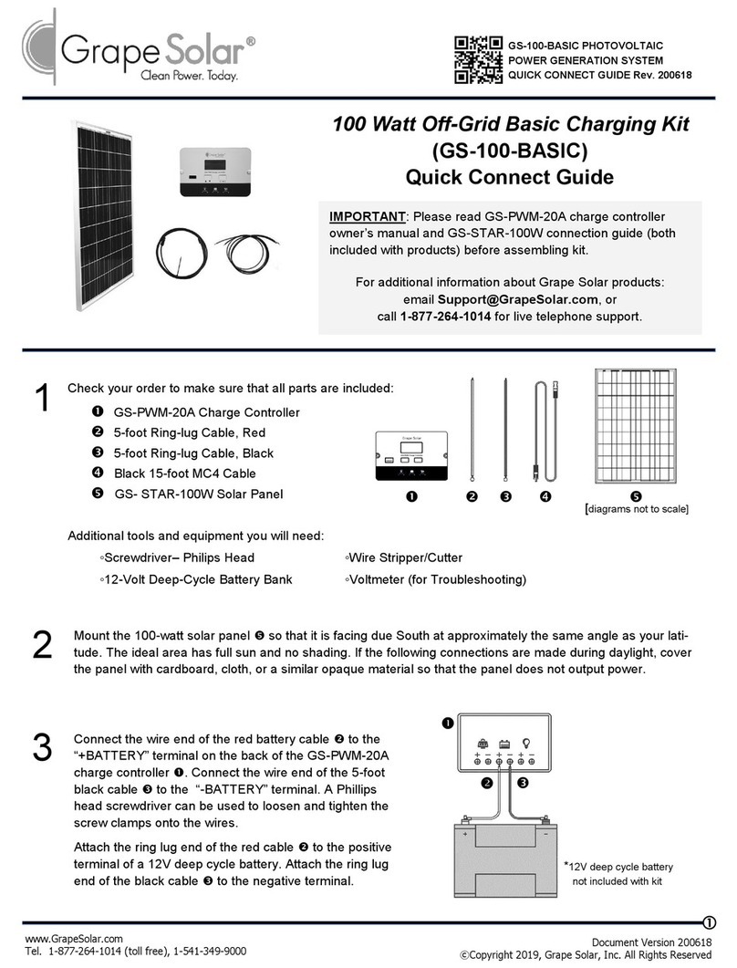 Grape Solar GS-PWM-20A Assembly instructions Grape Solar GS-PWM-20A Assembly instructions