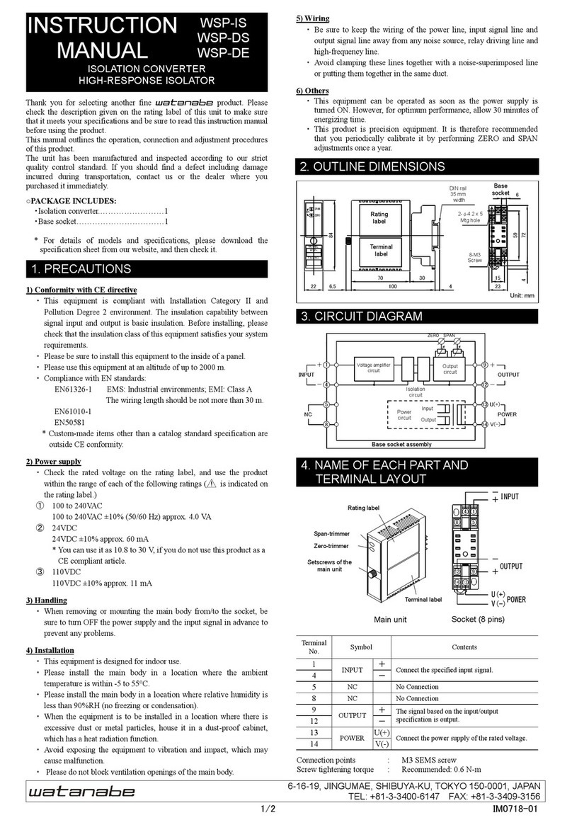 WATANABE WSP-IS instruction manual