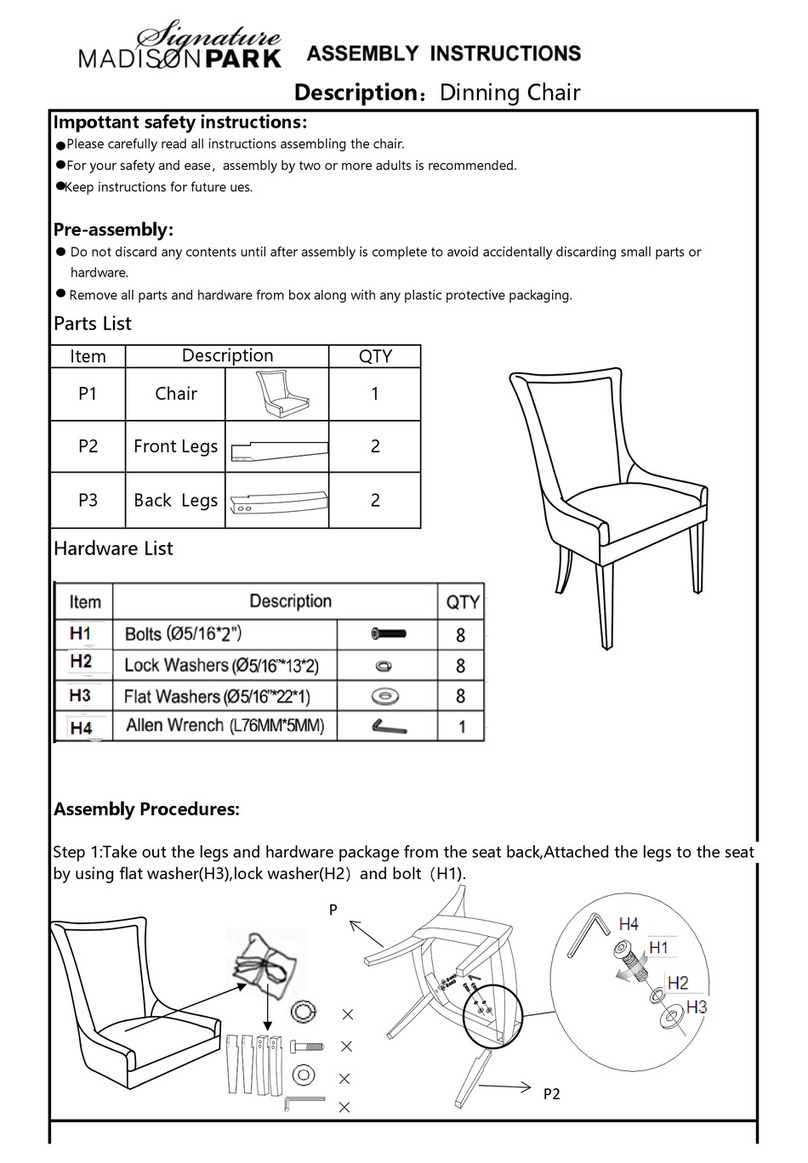 Madison Park Signature Jolene Cream Dining Side Chair 267603 Assembly instructions