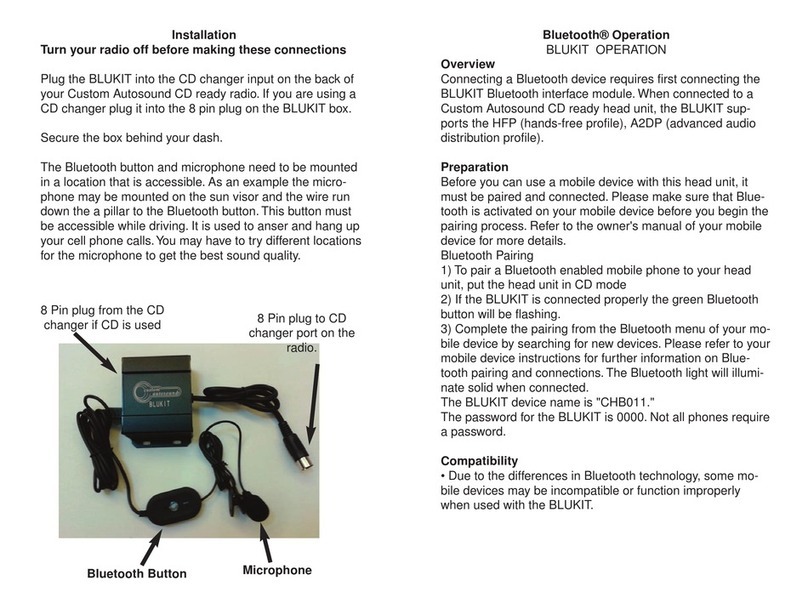 Custom Autosound BLUKIT User manual