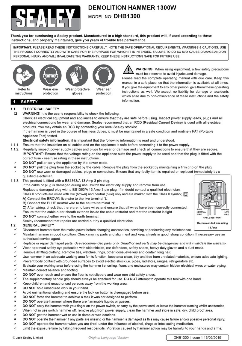 Sealey DHB1300 quick start guide