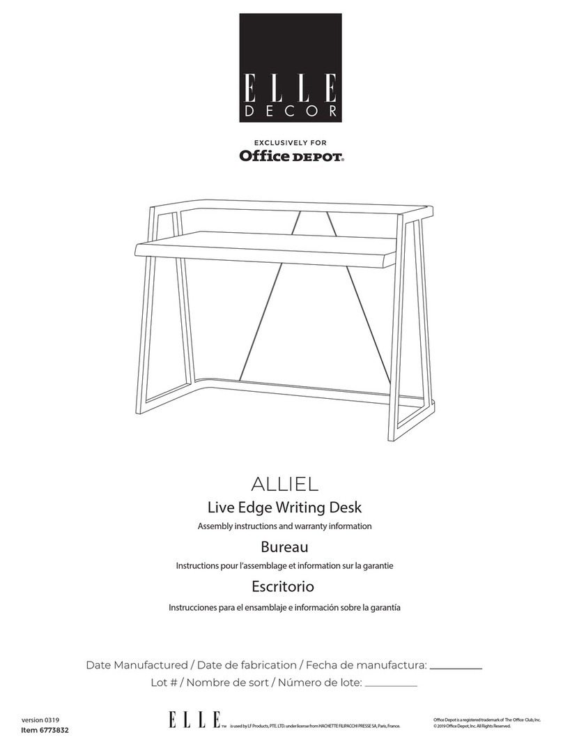 Elle Decor Alliel Live Edge Assembly instructions and warranty information Elle Decor Alliel Live Edge Assembly instructions and warranty information