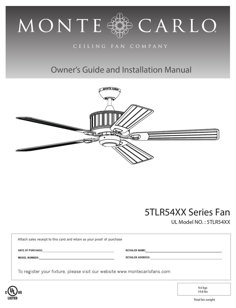 Monte Carlo Fan Company 5TLR54 Series Owner's guide and installation manual