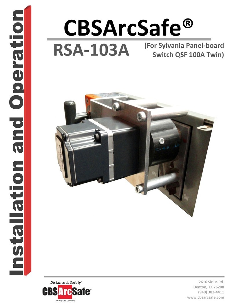 CBS ArcSafe RSA-103A Installation and operation