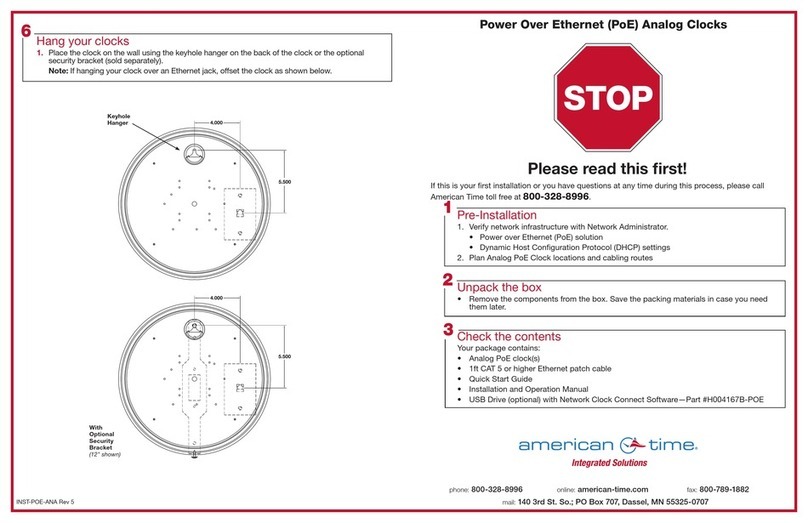 American Time PE64BGPD204 Quick start installation guide
