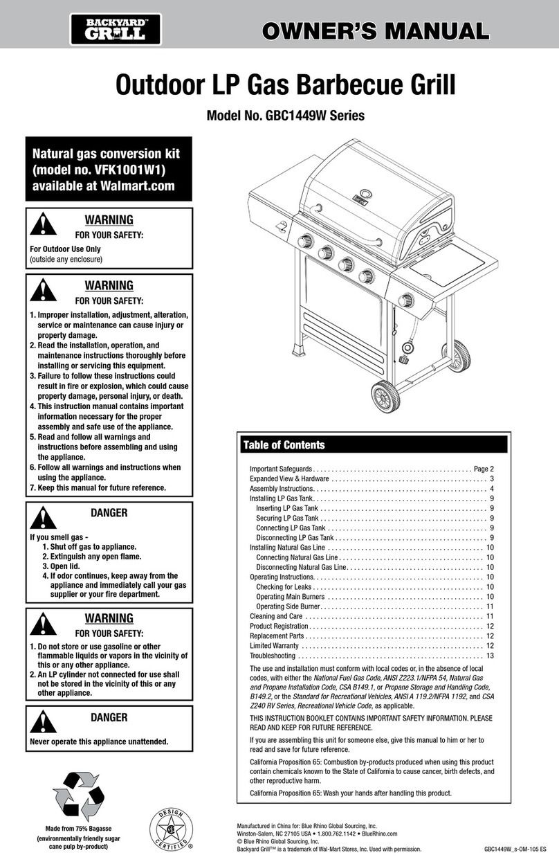Backyard GBC1449W Series User manual