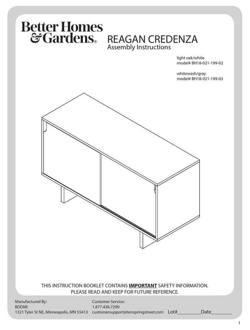 Better Homes and Gardens REAGAN CREDENZA User manual Better Homes and Gardens REAGAN CREDENZA User manual
