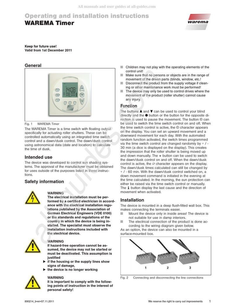 WAREMA 1002 219 Operating and installation instructions