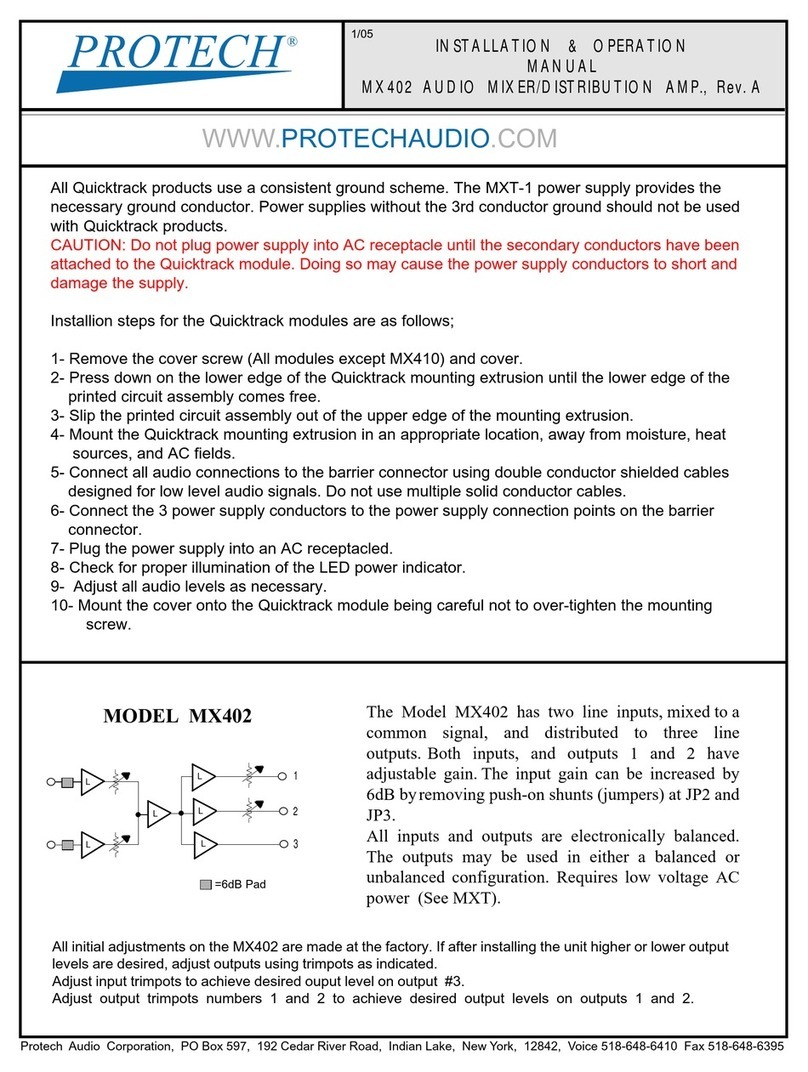 protech Quicktrack MX402 Installation & operation manual