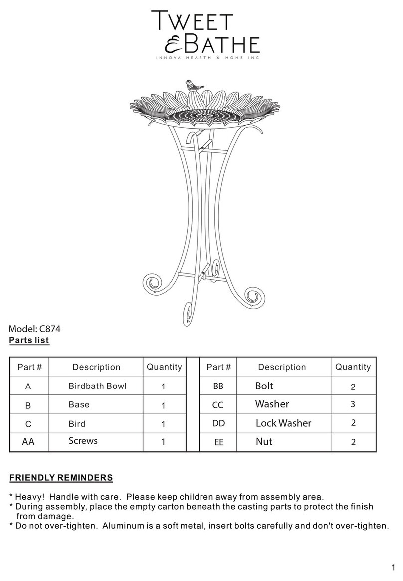 Gardeners Innova Hearth & Home Tweet Bathe User manual Gardeners Innova Hearth & Home Tweet Bathe User manual