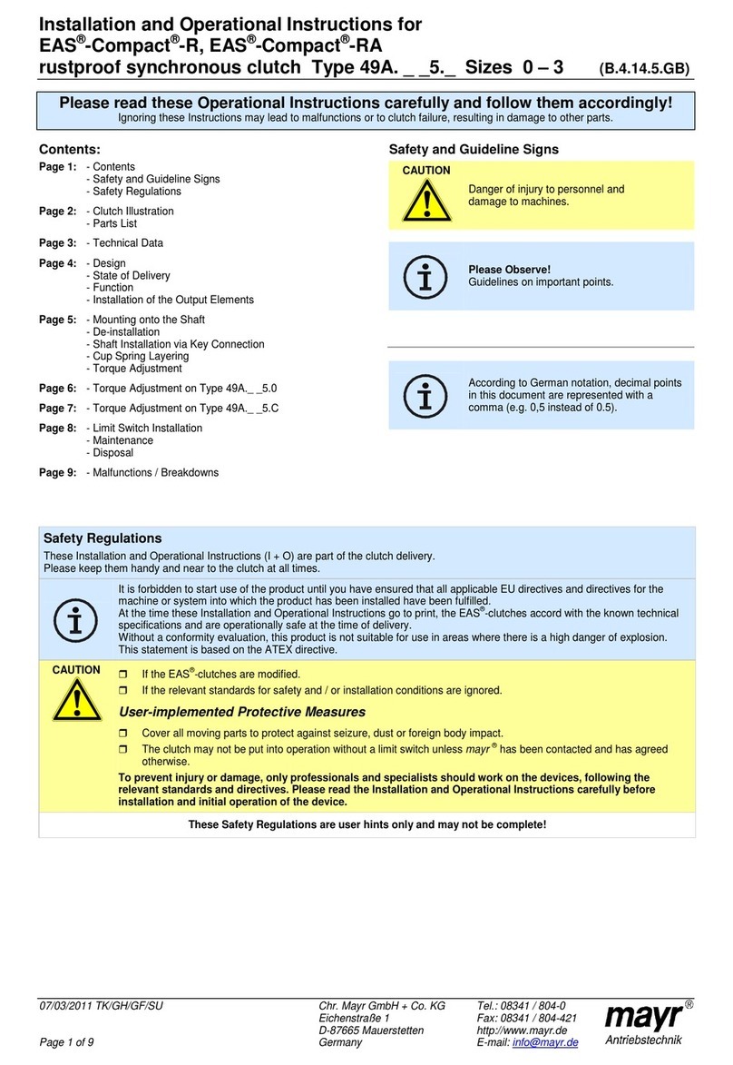 Mayr EAS-Compact-R Installation and operation instructions