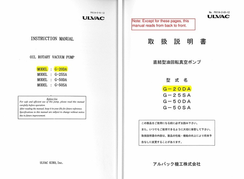 Ulvac G-20DA instruction manual