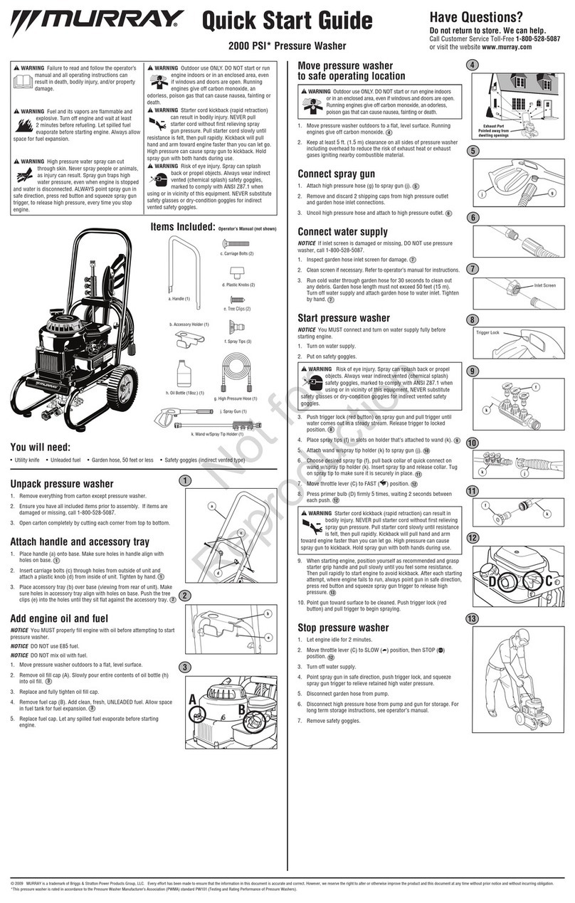 Murray 2000 PSI Series quick start guide