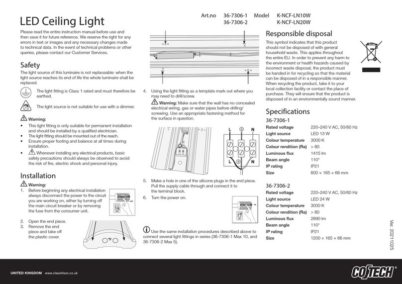 Clas Ohlson CO/Tech K-NCF-LN10W User manual