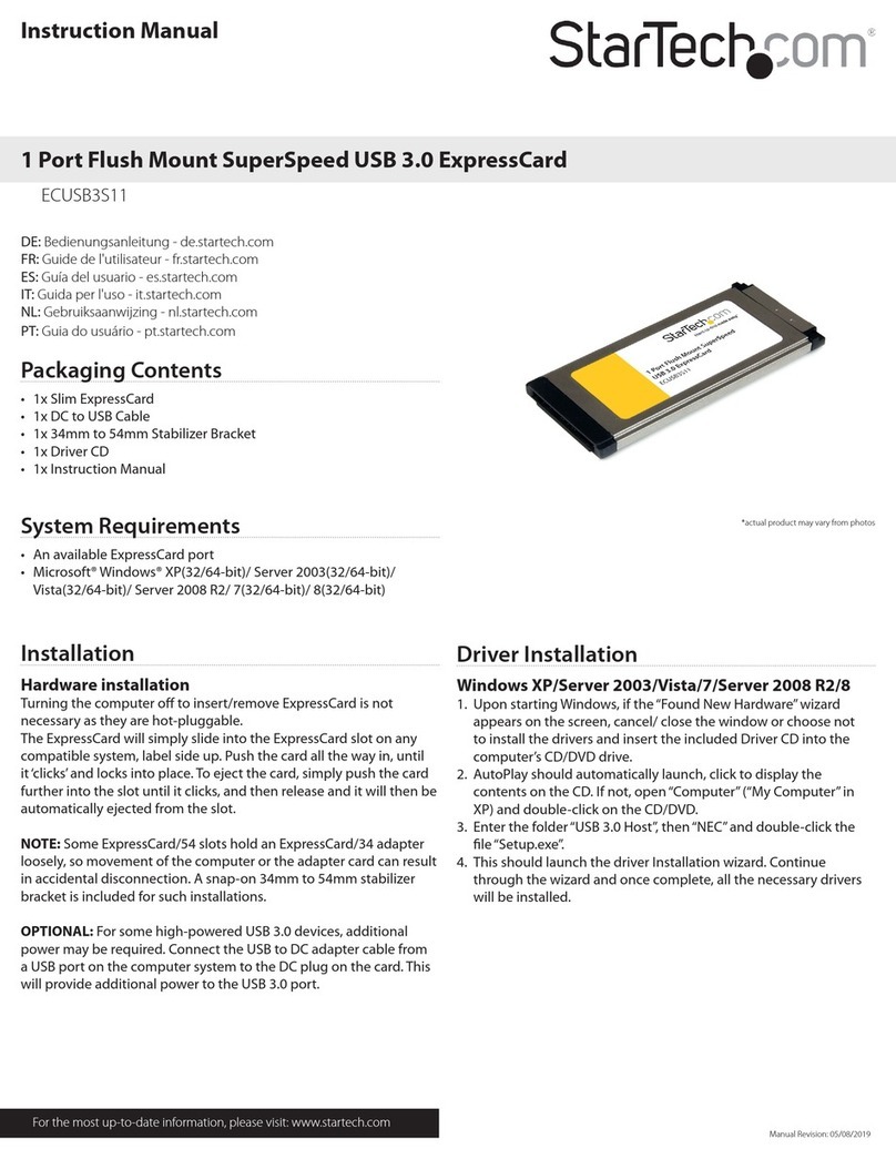 StarTech.com ECUSB3S11 User manual StarTech.com ECUSB3S11 User manual