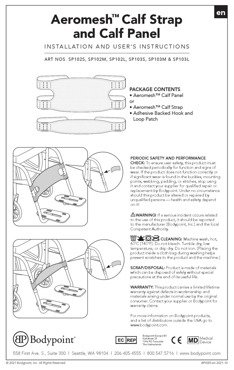 Bodypoint Aeromesh  SP102S Installation and user instructions