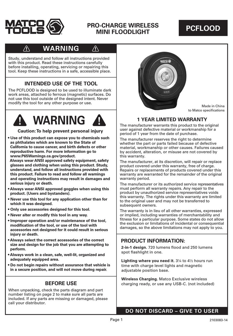 Matco Tools PCFLOOD User manual