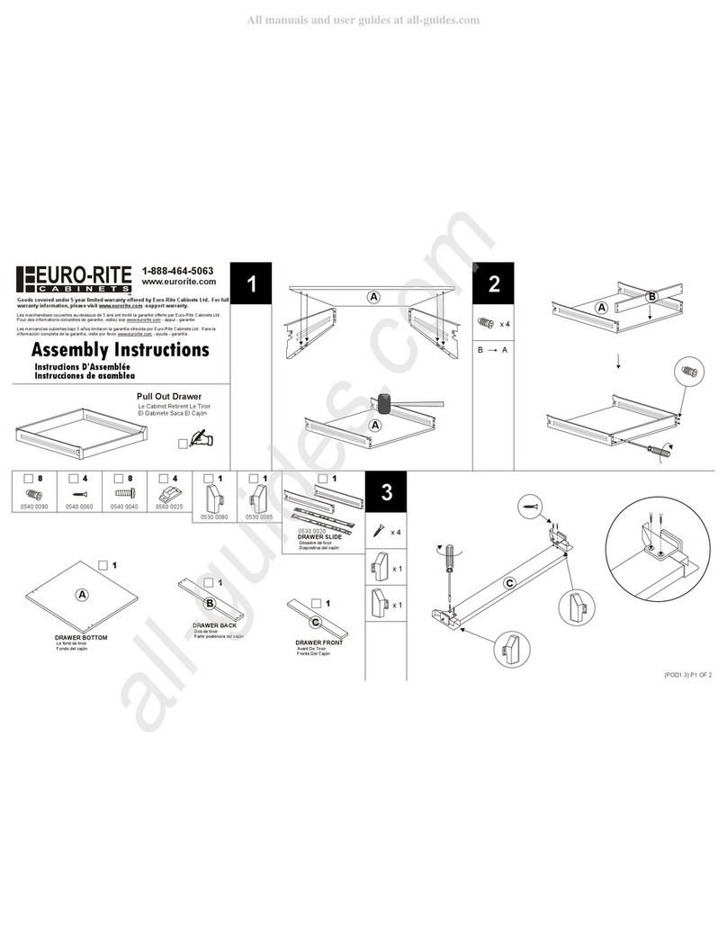 Euro-Rite Cabinets Pull Out Drawer Assembly instruction Euro-Rite Cabinets Pull Out Drawer Assembly instruction