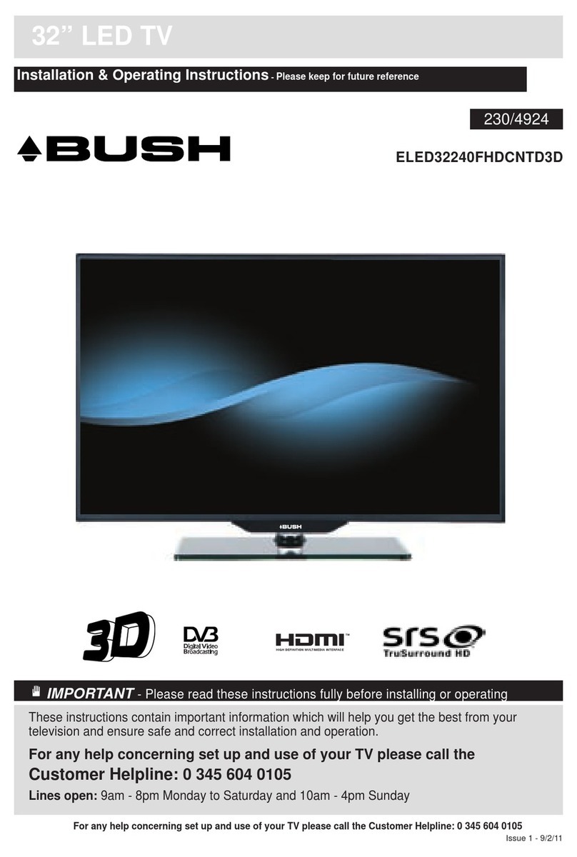 Bush ELED32240FHDCNTD3D Installation & operating instructions
