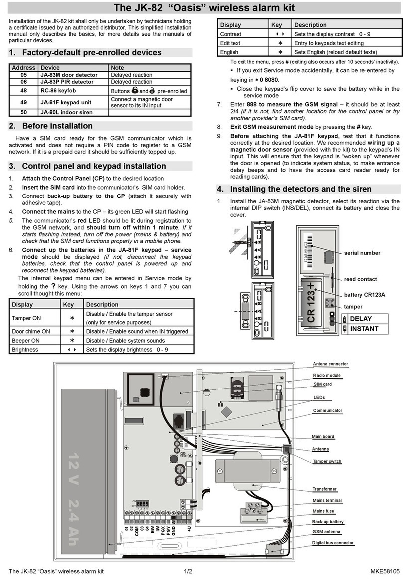 jablotron Oasis JA-80 User manual